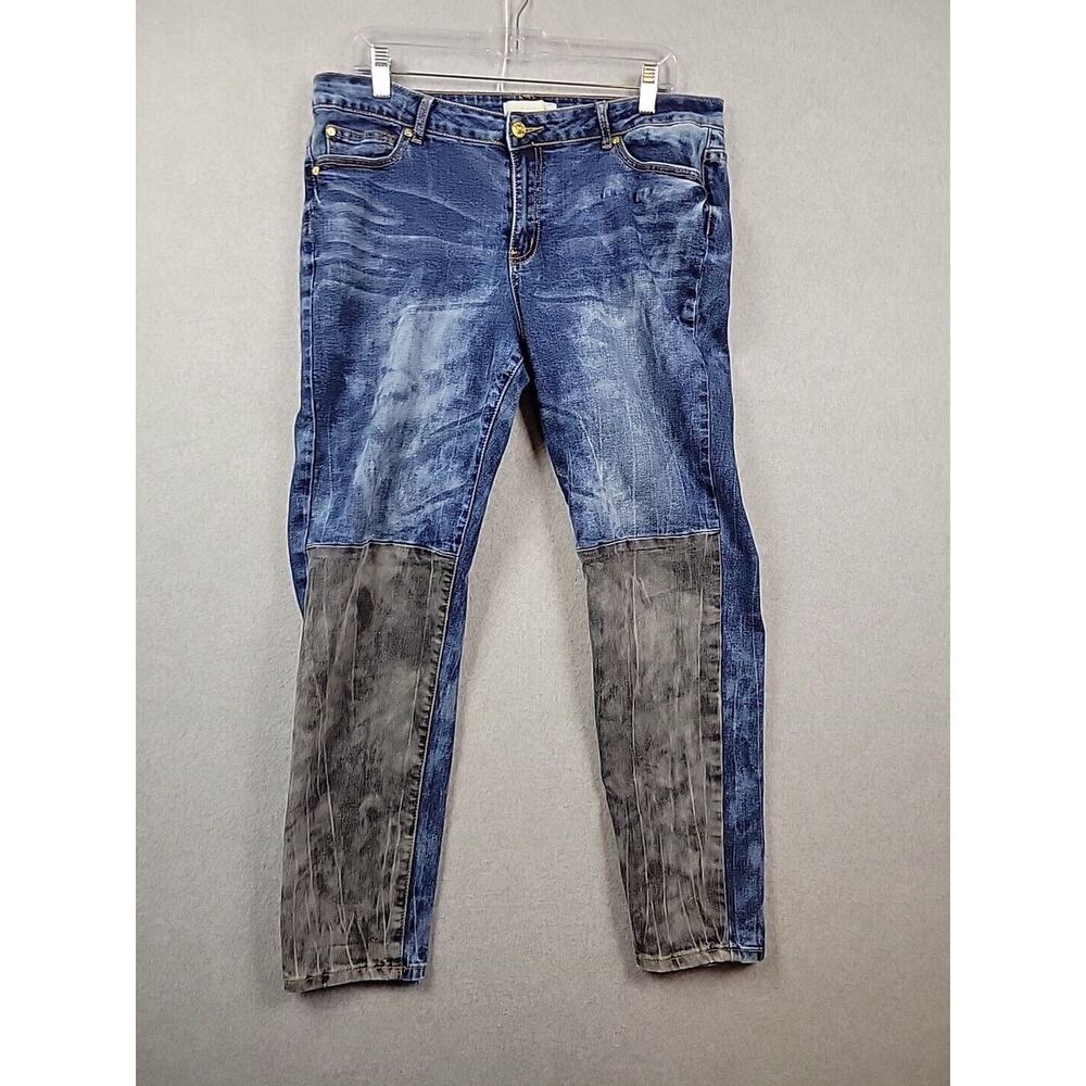 Nicki Minaj Blue Gray Denim Acid Wash Mid Rise Jeans Women's 13/14